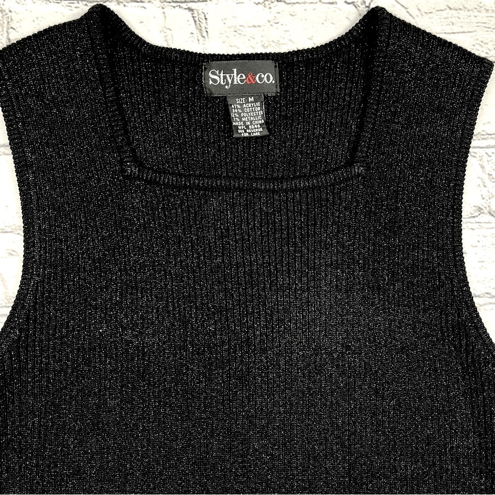 Style & Co Ribbed Sleeveless Sweater M
